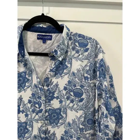 Tuckernuck Exclusive Ro’s Garden Blue Leticia Deauville Mini Dress Size L - Picture 4 of 7